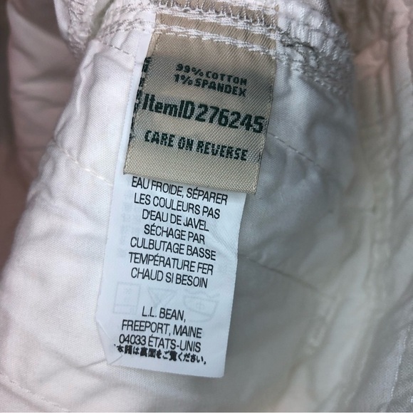 LL Bean Favorite Fit Womens White Cotton Spandex Size 12 Stretch Drawstring Pant - Picture 10 of 10